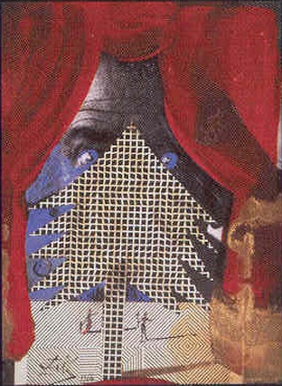 Cuadr?cula, Ακρυλικό, κολάζ, μελάνι, μεταλλικό χρώμα (γκλιτερ) κά Dali, 1964